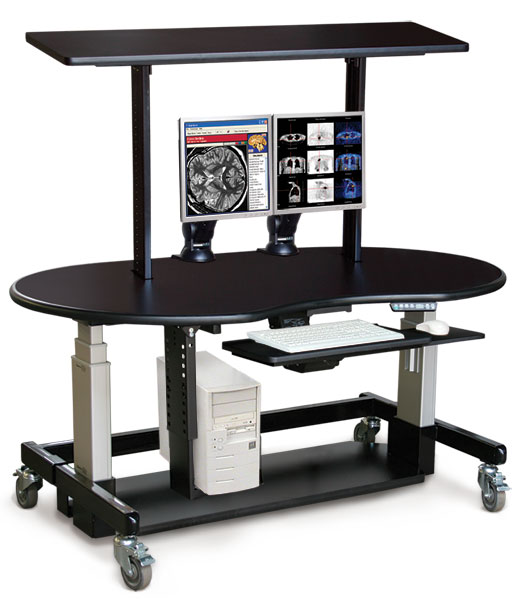 Bean Shape Single Tier Cart with Top Shelf