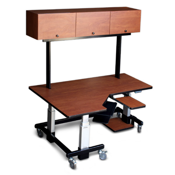 Corner Height Adjustable Cart with Flipper Cabinet