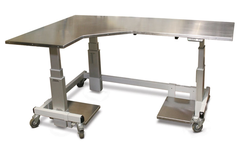 Corner Height Adjustable Cart Stainless Steel Top