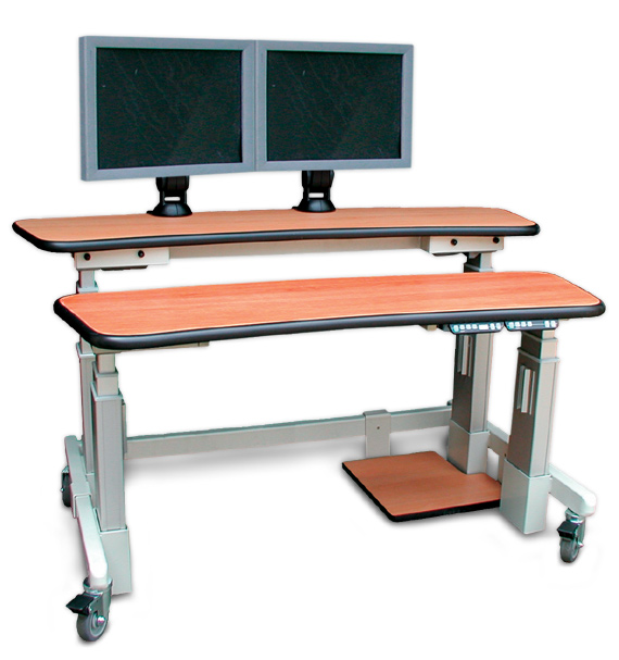 Height adjustable computer workstation