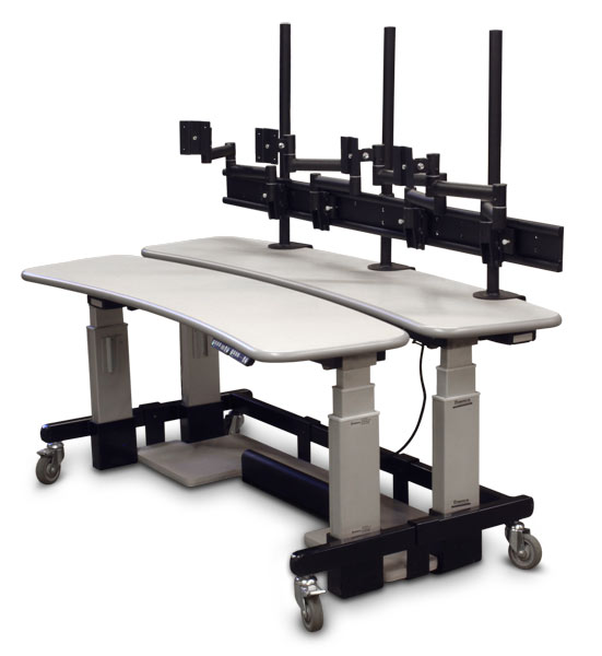 Dual Adjustable Workstation - 4 Z-Arms with vertical and horizontal adjustabilty