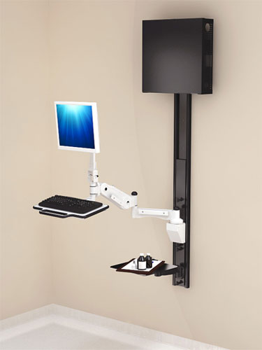 Wall Mount track for LCD, CPU, Keyboard