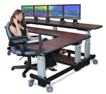 Split Level Adjustable Desk - L Shape