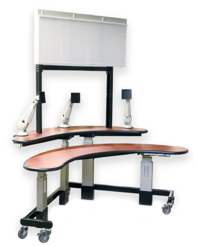 Corner PACS Workstation with illuminators