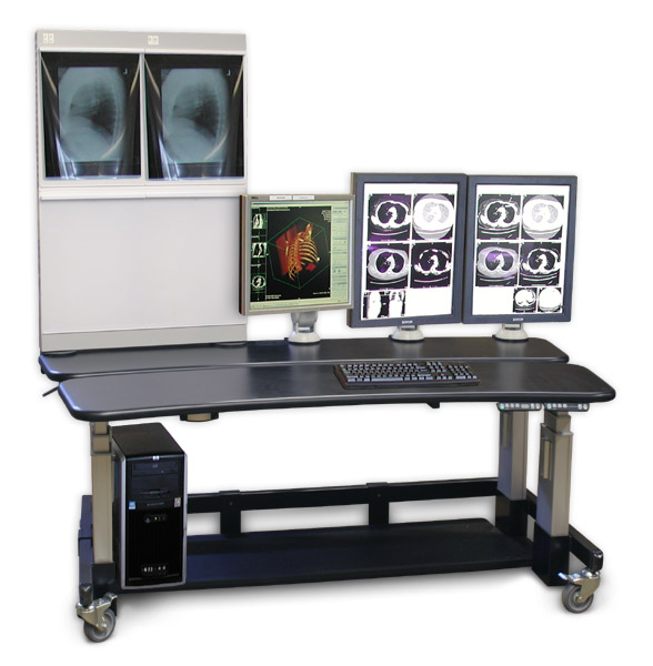PACS Workstation with X-ray Illuminator - Dual adjustable Height